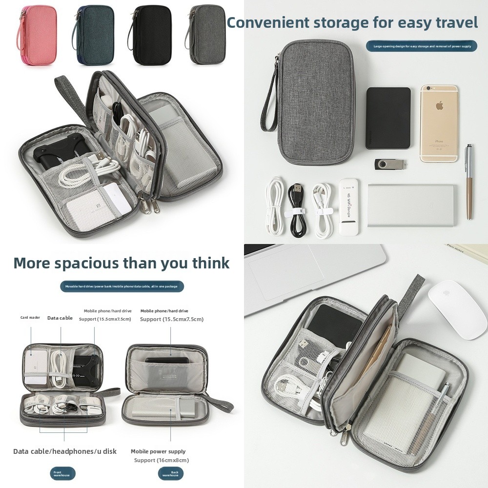 Tech Accessories Travel Organizer Pouch - Schlanke Digitale Kabelorganizer-Tasche Multifunktionale Tragbare Powerbank