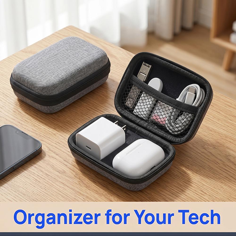 Cable Organizer Bag - Business-Kopfhörertasche Tragbare Reißverschluss-Ohrhörertasche Ladekabel-Organizer-Tasche Kleine Aufbewahrungstasche