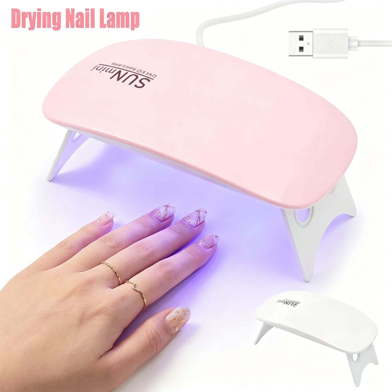 Unique Tech Accessories - UV-Nagellack-Trockner, Tisch-Nageltrockner, Gel-Lack-Aushärtelampe, LED-Licht für DIY-Nagelkunst,