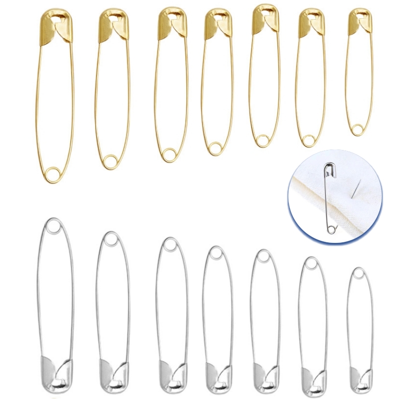 Unique Tech Accessories - 100 Stück/Set Edelstahl Sicherheitsnadeln 18-53mm Goldfarben