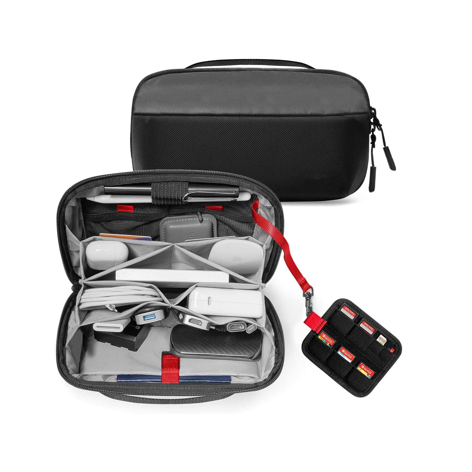 Tech Accessories Travel Organizer Pouch - Reise-Technik-Organizer-Tasche, Wasserabweisende Mehrzweck-Elektronikzubehörtasche für Kabel, Ladegeräte