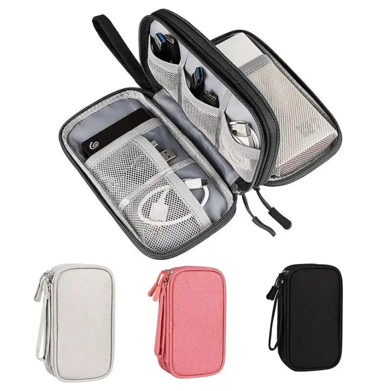 Cable Organizer Bag - 1 Stück Grau/Schwarz/Rosa/Marineblau NEUE Reise-Organizer-Tasche Kabelaufbewahrungsorganizer
