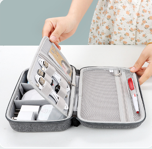 Tech Accessories Travel Organizer Pouch - Tragbare Wasserdichte EVA-Hartschalen-Organizer-Tasche Reise-Elektronik-Tragetasche für Digitale
