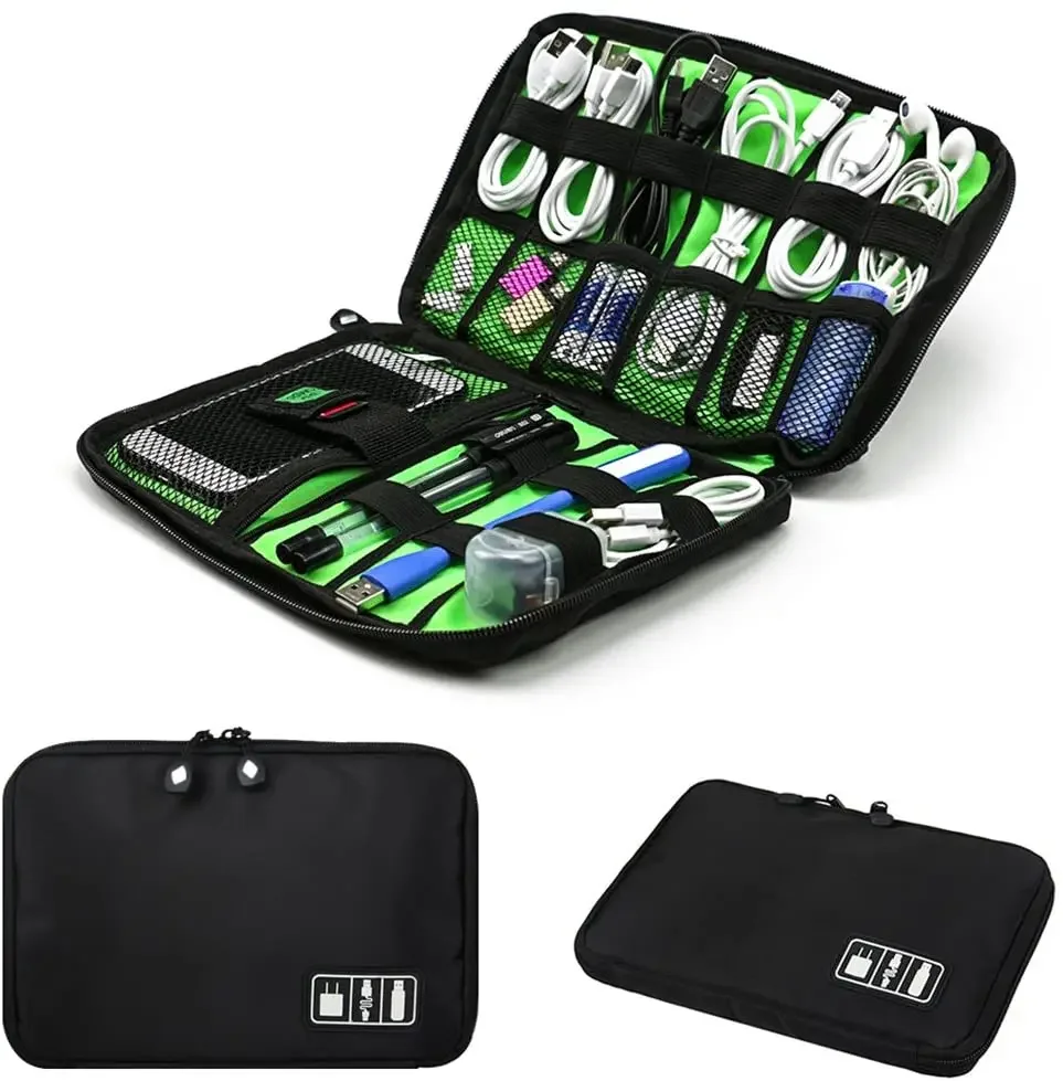 Cable Organizer Bag - Kabel-Organizer-Aufbewahrungstaschen-Set für USB-Datenkabel, Kopfhörer, Kabel, Stifte,