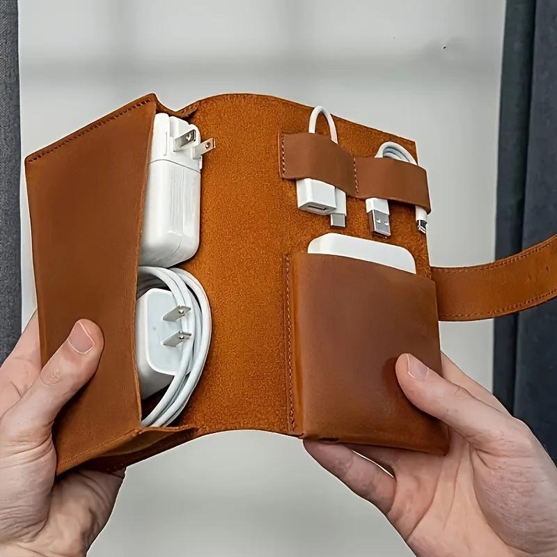 1PC PU Leder Multi-Fach Organi – Tech Accessories Travel Organizer Pouch Bewertung und Preis